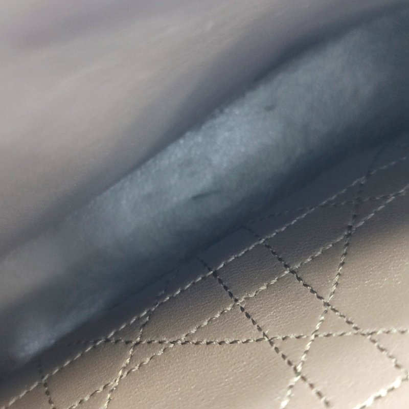 DIOR Miss Dior深藍色牛皮藤格紋絎縫斜挎包單肩包銀色五金-16