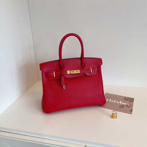 【98新🆕】Hermes  Q5紅金扣 鉑金包 bk birkin30 Epsom皮 X刻 手提包