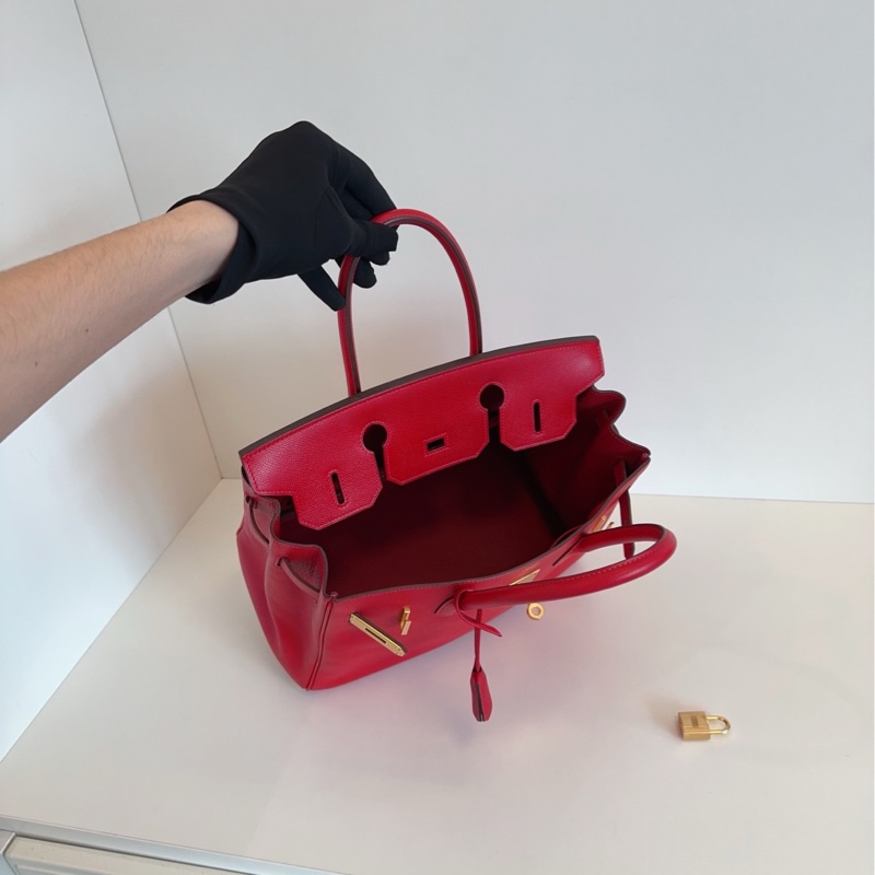 【98新🆕】Hermes Q5紅金扣 鉑金包 bk birkin30 Epsom皮 X刻 手提包-5