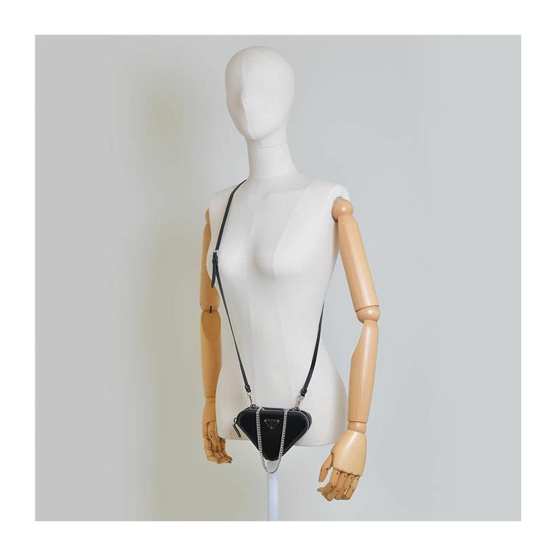 PRADA 1NR015 ZO6 三角形迷你手拿包和單肩包-6