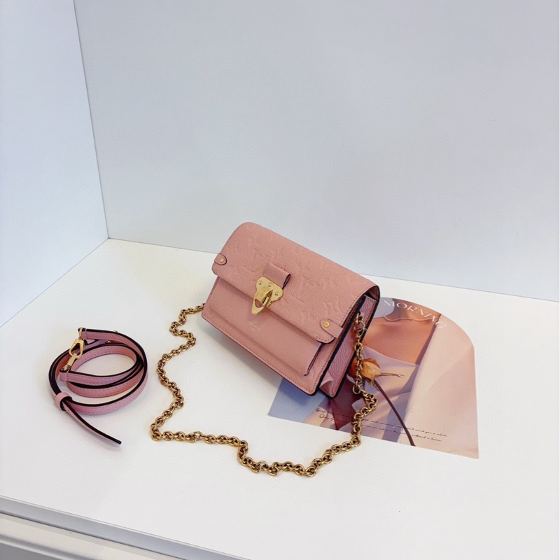 【98新🆕】LV 櫻花粉🌸金扣全皮Vavin Woc鏈條包 斜挎包-3