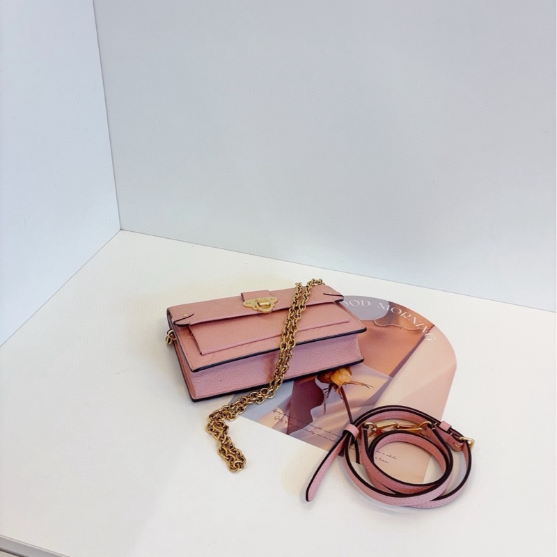【98新🆕】LV 櫻花粉🌸金扣全皮Vavin Woc鏈條包 斜挎包-5