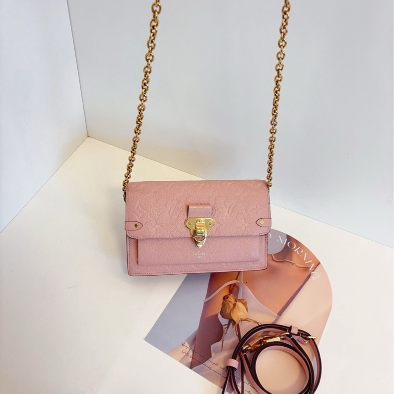 【98新🆕】LV 櫻花粉🌸金扣全皮Vavin Woc鏈條包 斜挎包-6