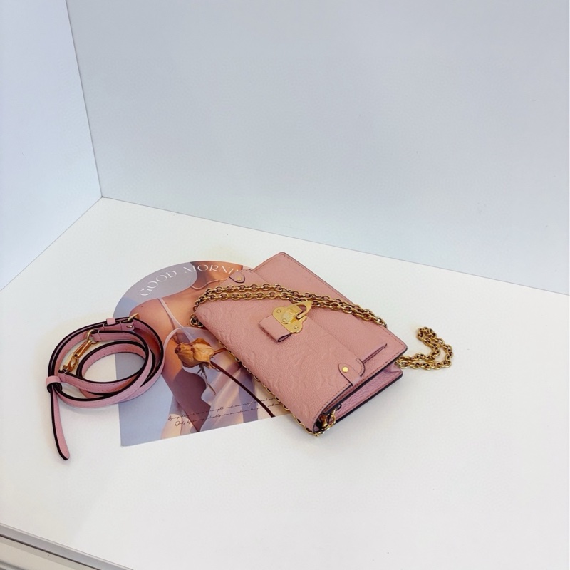 【98新🆕】LV 櫻花粉🌸金扣全皮Vavin Woc鏈條包 斜挎包-7