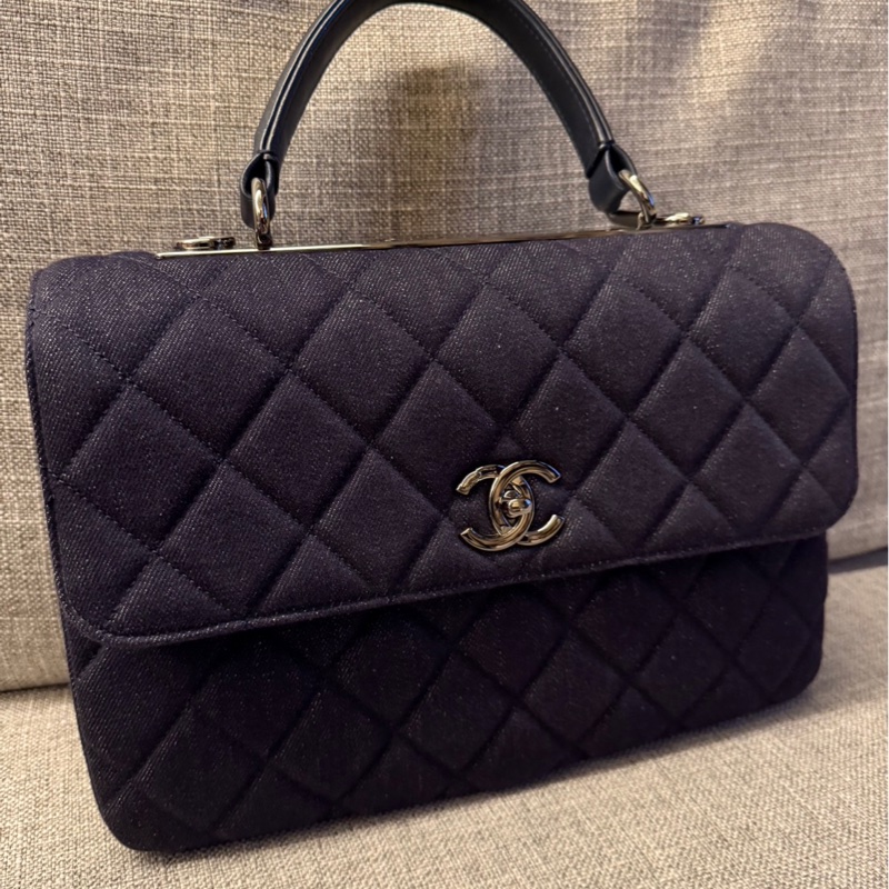 👜 Chanel 香奈兒 Trendy CC 中號 牛仔藍菱格包 ✨ 銀扣・28cm・可手提 / 肩背 / 斜背-1
