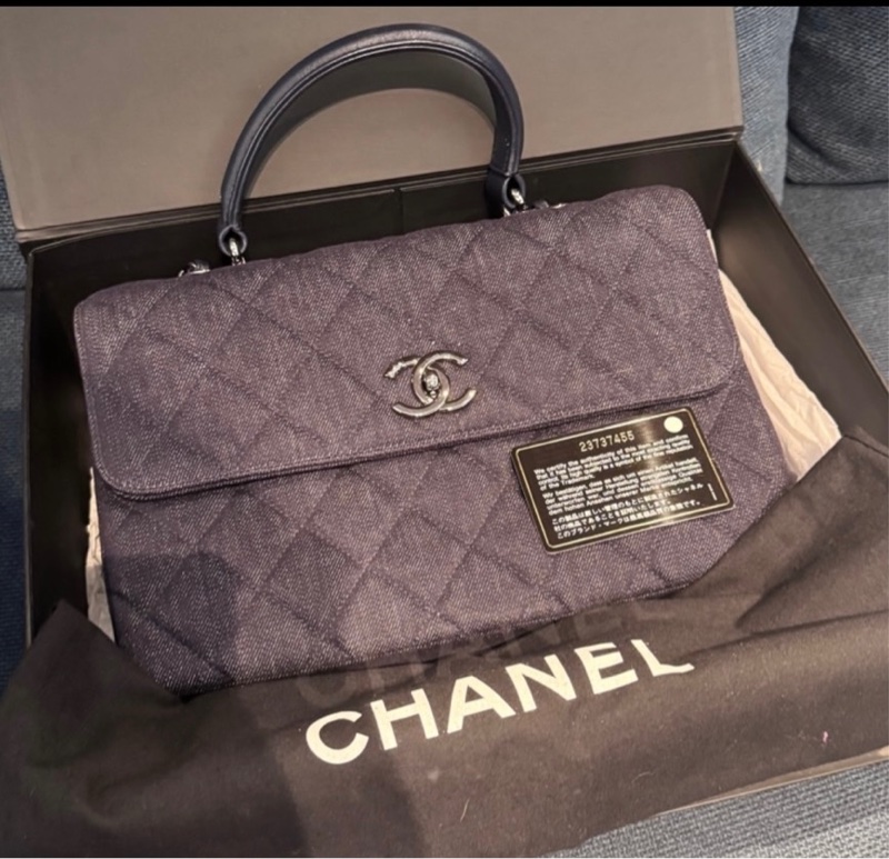 👜 Chanel 香奈兒 Trendy CC 中號 牛仔藍菱格包 ✨ 銀扣・28cm・可手提 / 肩背 / 斜背-2