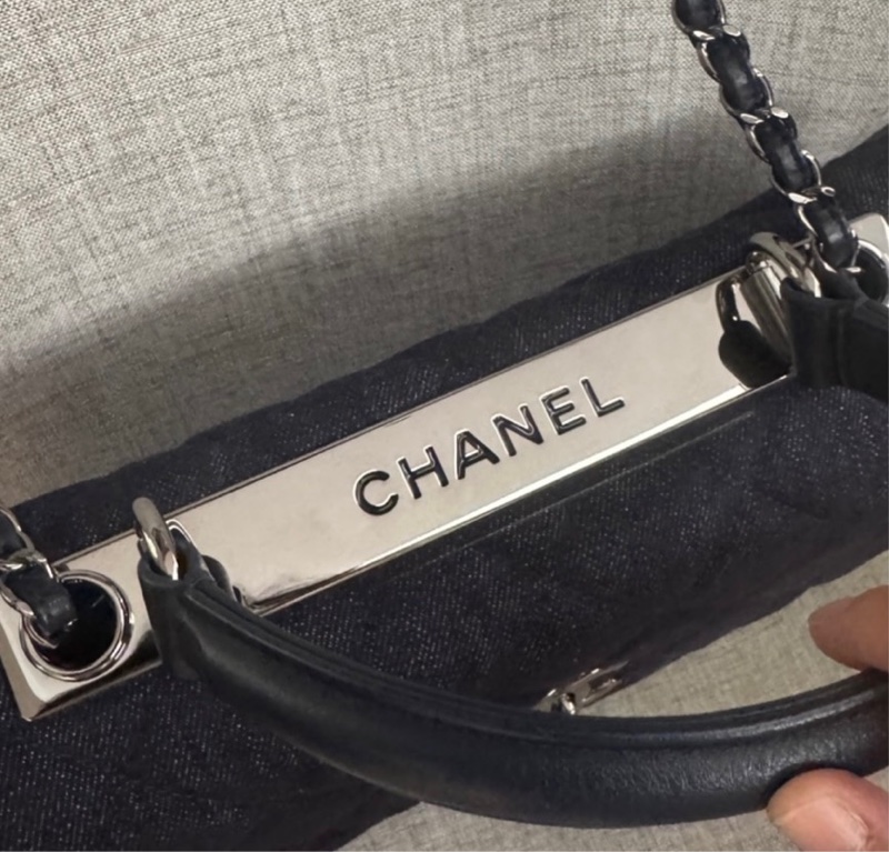 👜 Chanel 香奈兒 Trendy CC 中號 牛仔藍菱格包 ✨ 銀扣・28cm・可手提 / 肩背 / 斜背-11