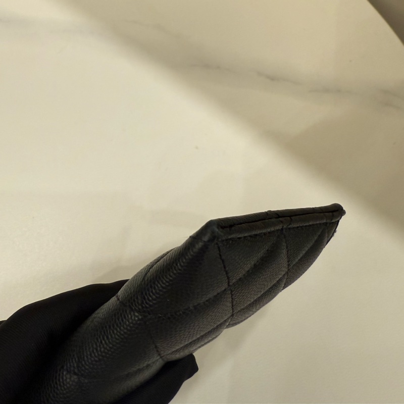 Chanel香奈兒 一字扁長夾雙c菱格紋-3