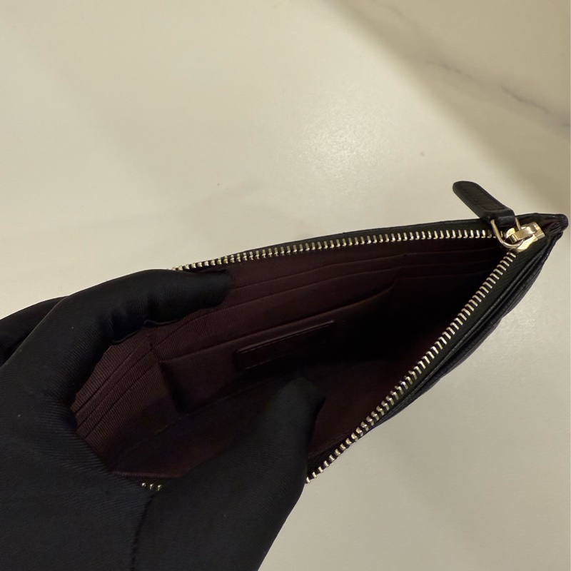 Chanel香奈兒 一字扁長夾雙c菱格紋-4