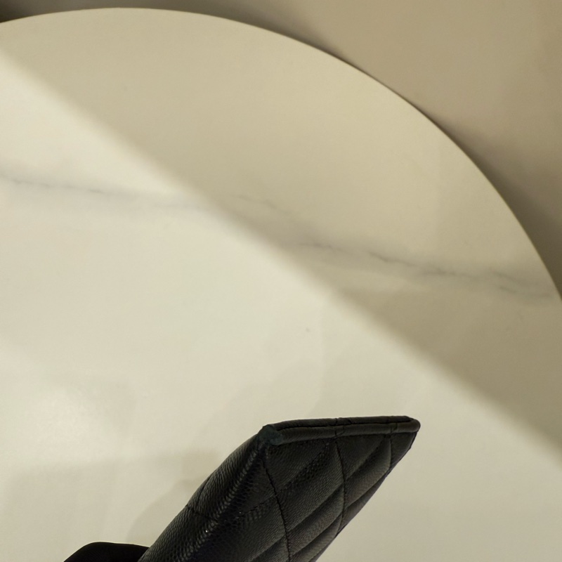 Chanel香奈兒 一字扁長夾雙c菱格紋-7