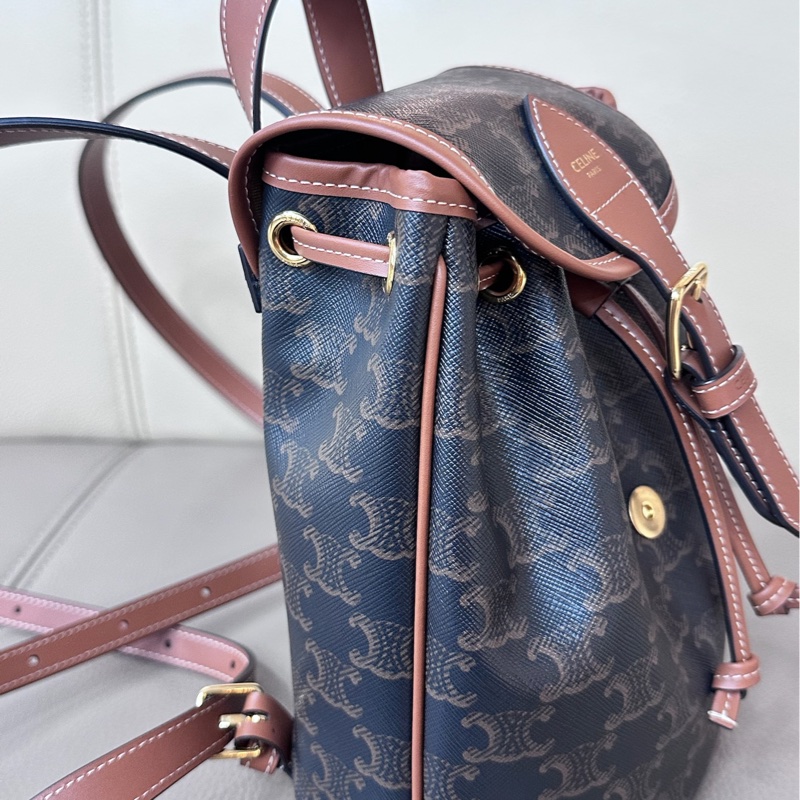 【全❤️】Celine Folco mini 書包老花帆布拼牛皮背包 Backpack mini 迷你-5