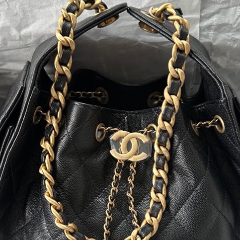 【配件:防塵袋 💕 】 Chanel 26C 25bag 小號 黑金 黑色 金扣 荔枝牛皮 手提 單肩 腋下-1