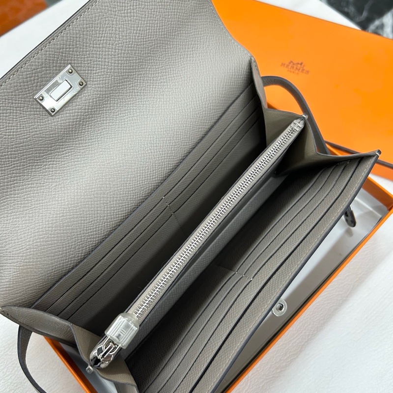 Hermès銀河灰Kelly長夾-7