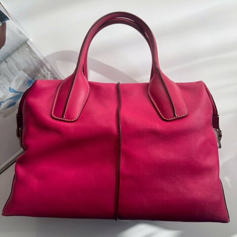 TODS 莓果紅色手提肩背兩用包(出清降價賣)