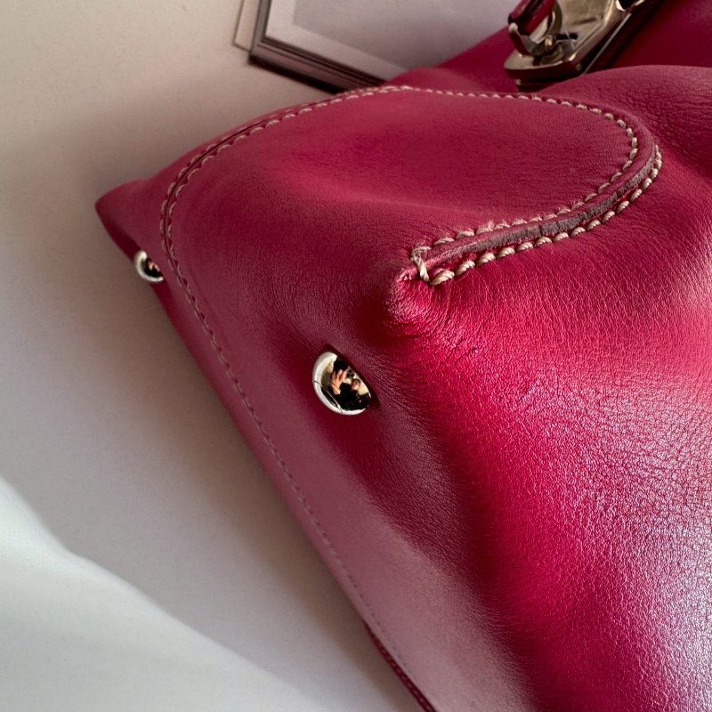 TODS 洋紅色手提肩背兩用包(出清降價賣)-7