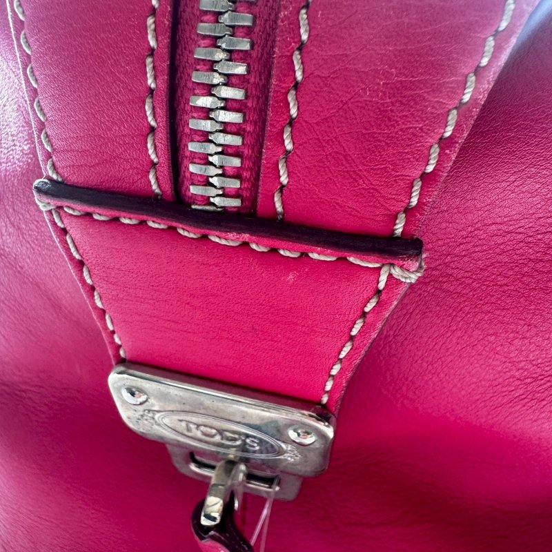 TODS 洋紅色手提肩背兩用包(出清降價賣)-10