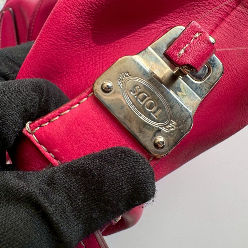 TODS 洋紅色手提肩背兩用包(出清降價賣)-19