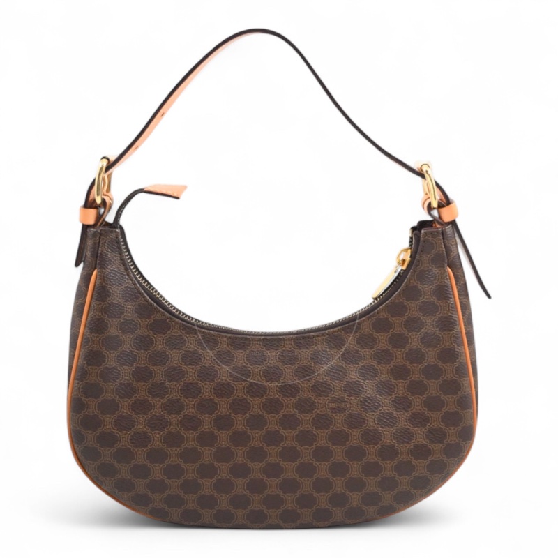 [Pre-owned] Celine AVA Bag In Triomphe Canvas and Calfskin-0