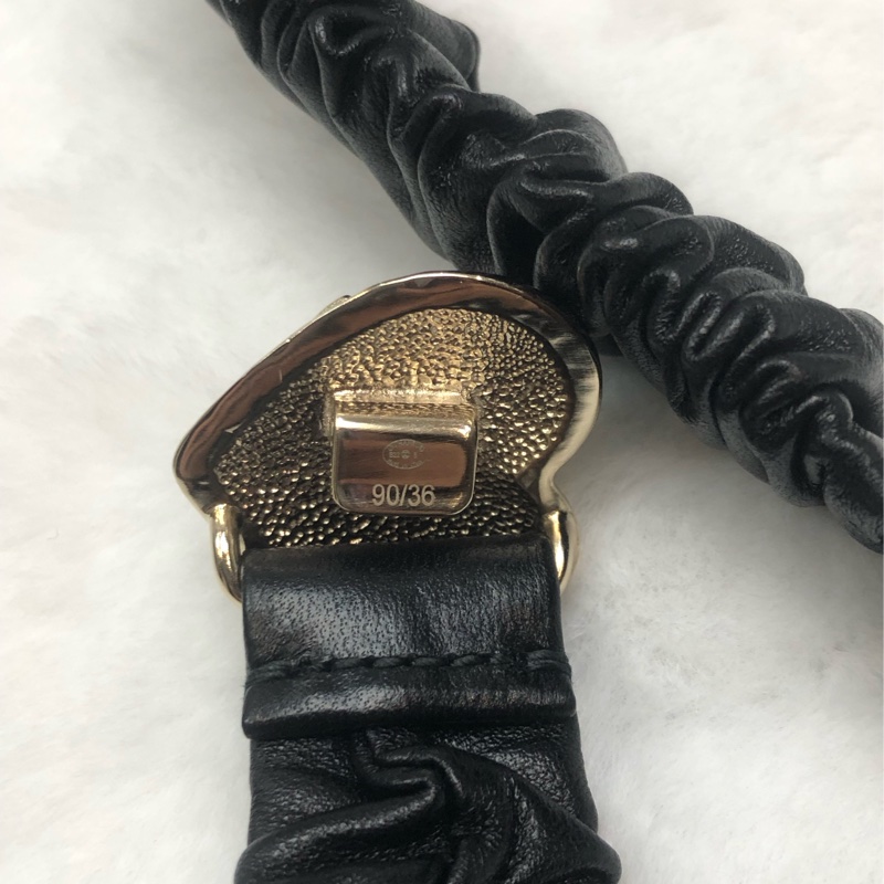 CHANEL CC 皮革心形黑色腰帶 XB971-17