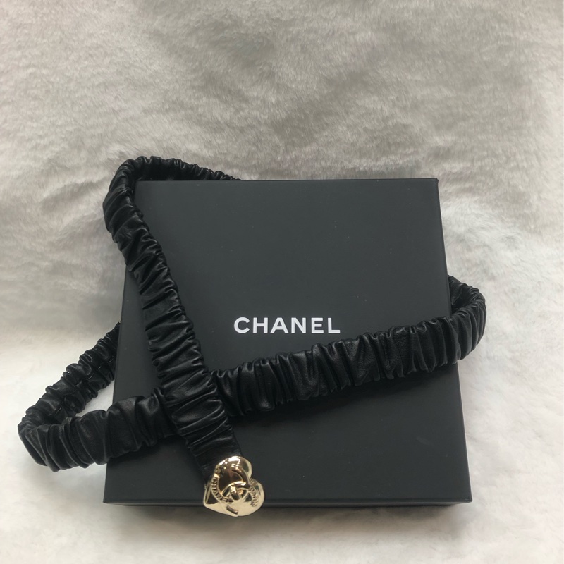 CHANEL CC 皮革心形黑色腰帶 XB971-22