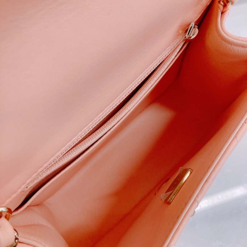 MS0439 Chanel 香奈兒 經典 17Cm 迷你號 方胖子 羊皮 肉粉色 金扣  Classic Flap Mini Square Lambskin Nude x GHW-13