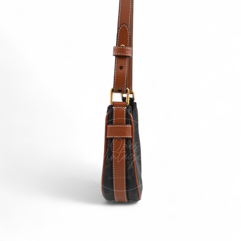 [Pre-owned] Celine Mini AVA Bag In Triomphe Canvas and Calfskin-3