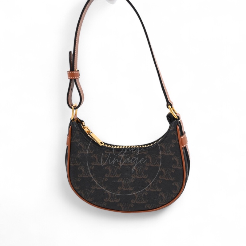 [Pre-owned] Celine Mini AVA Bag In Triomphe Canvas and Calfskin-6