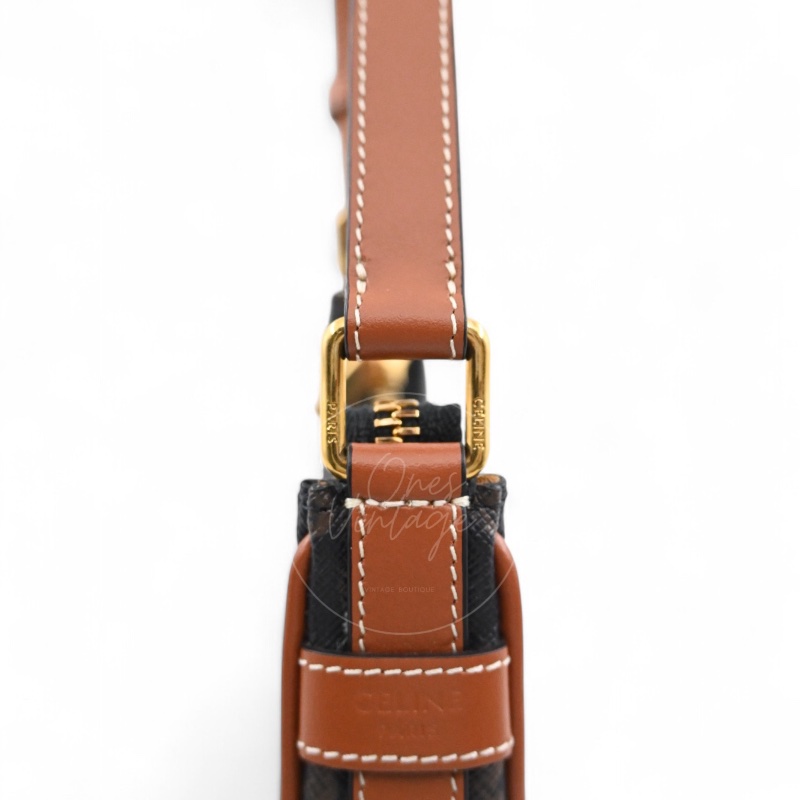 [Pre-owned] Celine Mini AVA Bag In Triomphe Canvas and Calfskin-14