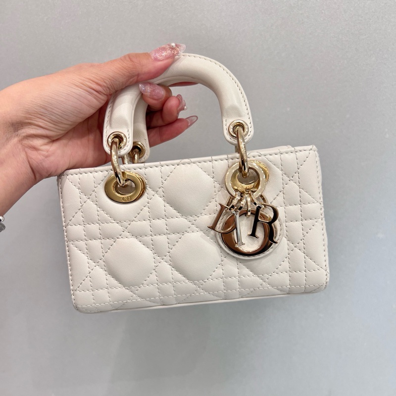 Dior 超迷你 D-Joy 白色羊皮-1