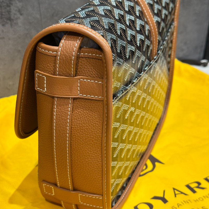 💎Han's house精品服飾💎 GOYARD  BELVEDERE 荔枝紋翻蓋郵差包 斜背包 中號-6