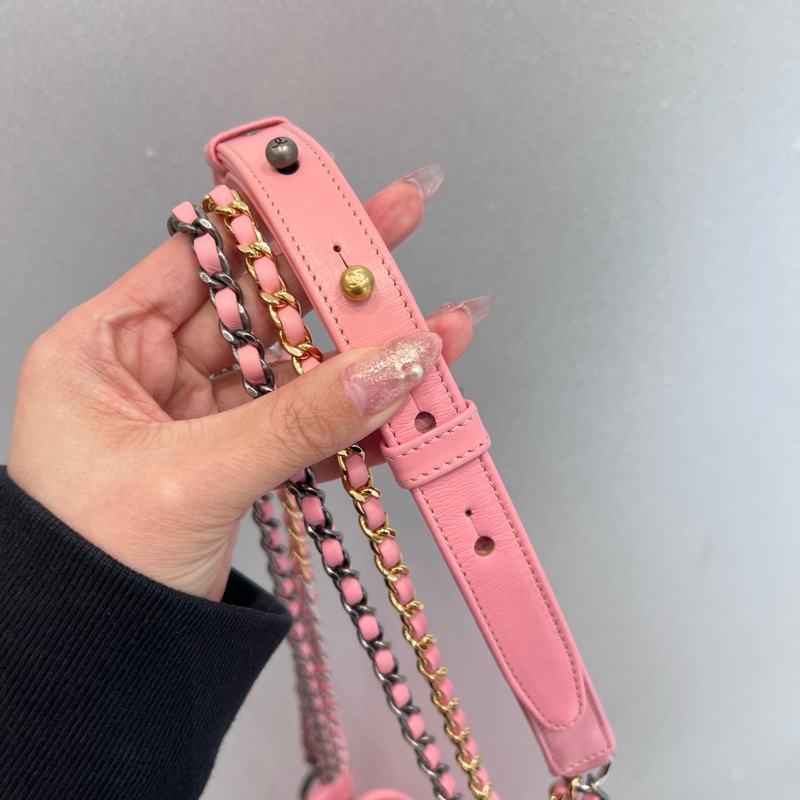 Chanel 粉色流浪包小號-7