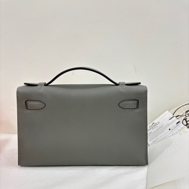 Hermes 愛馬仕 mini kelly 一代 積雨雲灰0L 金扣 Swift皮 U刻 99新 有票-2
