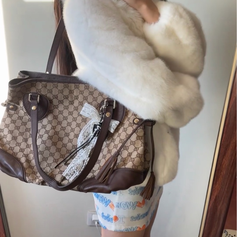 莉亞精品♡ Gucci 流蘇托特包 二手美包-1