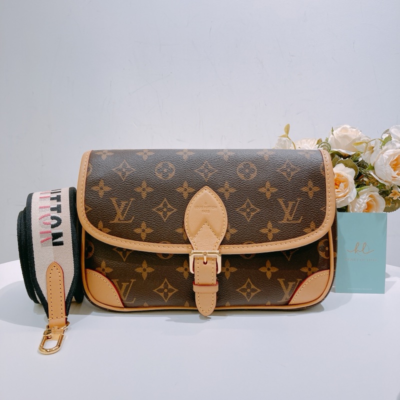 TK1755 LOUIS VUITTON 路易威登經典花紋兩用肩帶包包DIANE MONOGRAM CANVAS BROWN-0