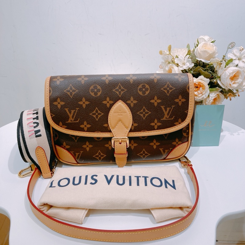 TK1755 LOUIS VUITTON 路易威登經典花紋兩用肩帶包包DIANE MONOGRAM CANVAS BROWN-10