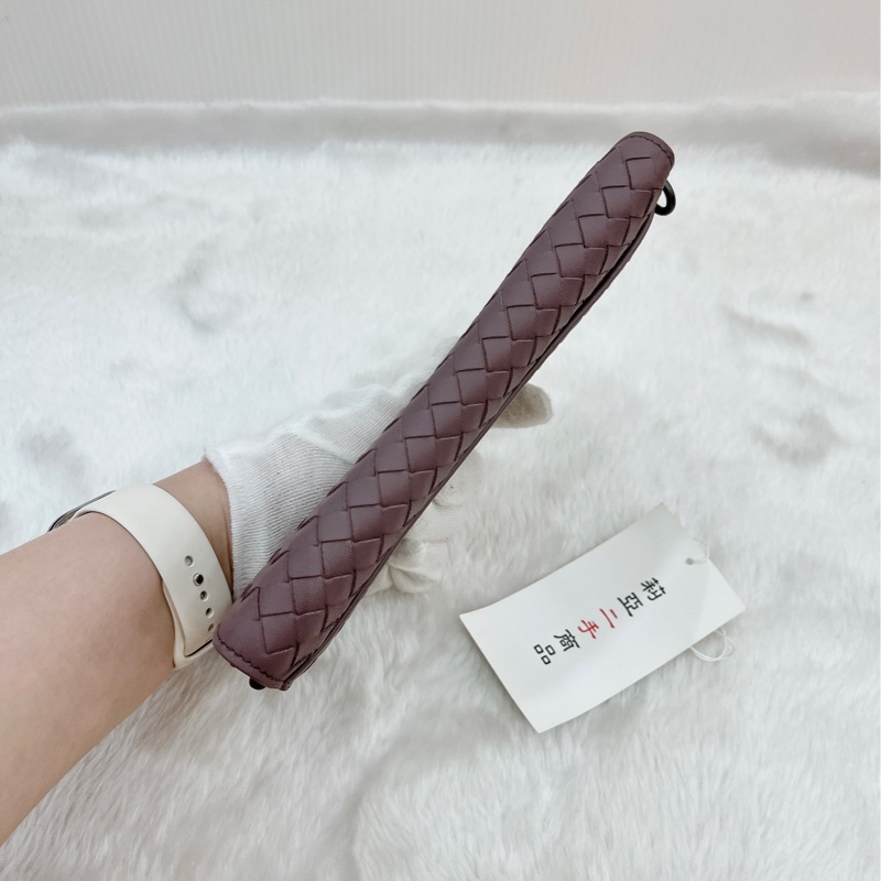 莉亞精品♡BV 小編織 紫長夾手拿包 二手-4