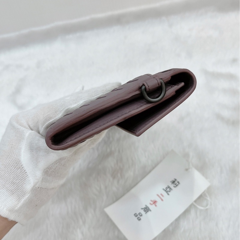 莉亞精品♡BV 小編織 紫長夾手拿包 二手-6