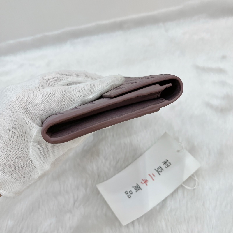 莉亞精品♡BV 小編織 紫長夾手拿包 二手-7