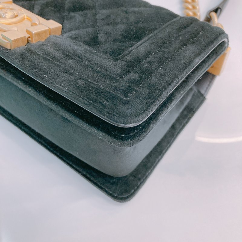 MS0442 Chanel 香奈兒 男孩 小號 天鵝絨/絲絨 黑金Boy Small Velvet Black x GHW-6