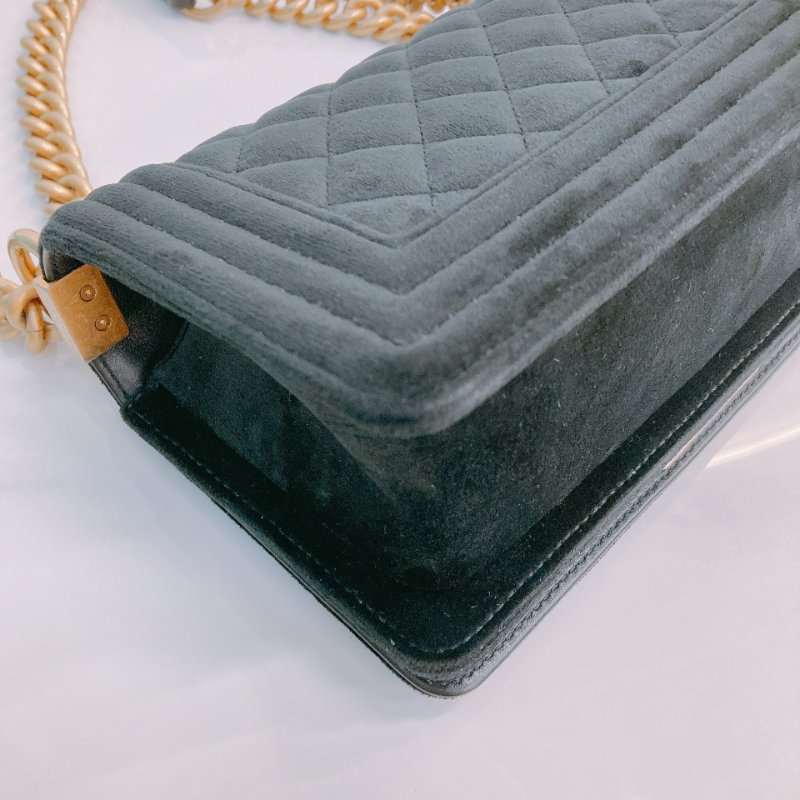 MS0442 Chanel 香奈兒 男孩 小號 天鵝絨/絲絨 黑金Boy Small Velvet Black x GHW-7