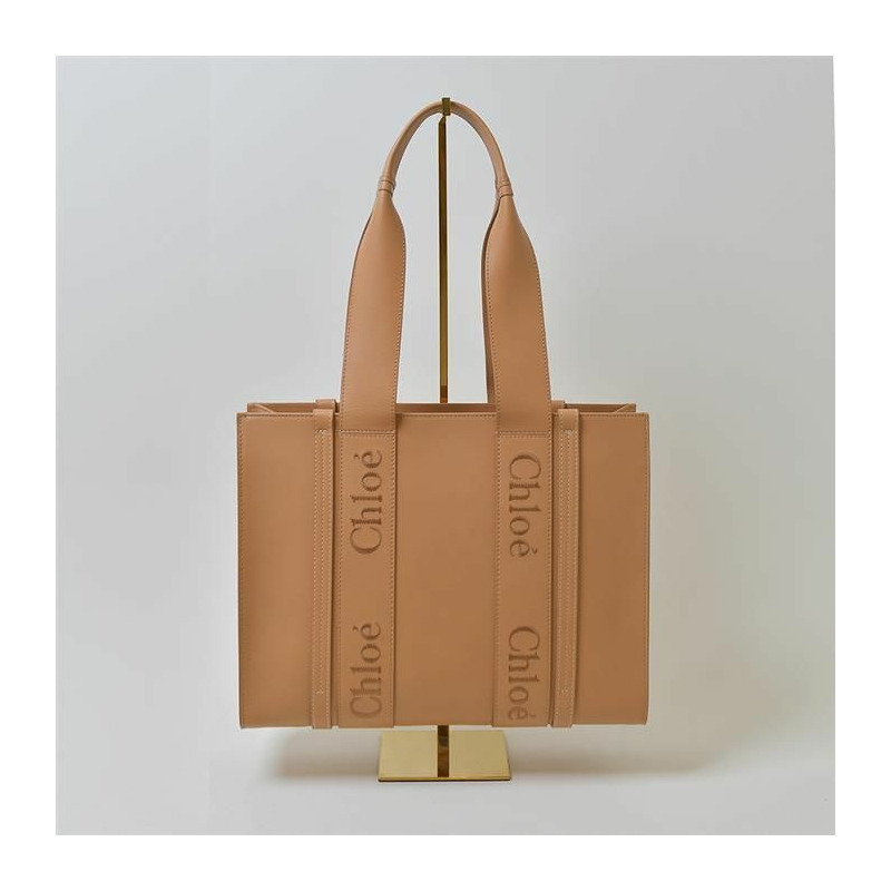 CHLOE Woody 中型小牛皮手提包-10