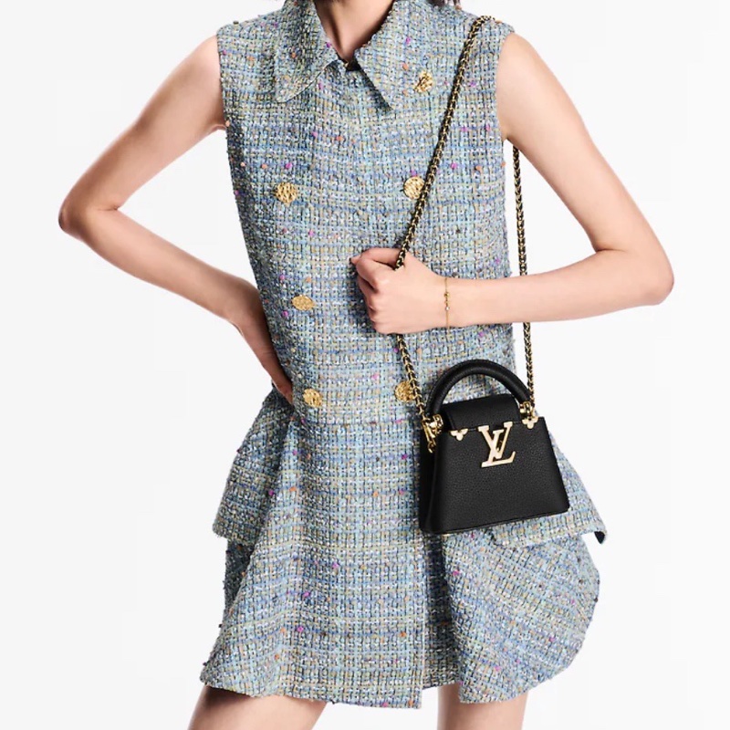 ✨Lv 99閒置新🆕 黑色白貝母 Capucines Nano 2025年晶片款🖤-0