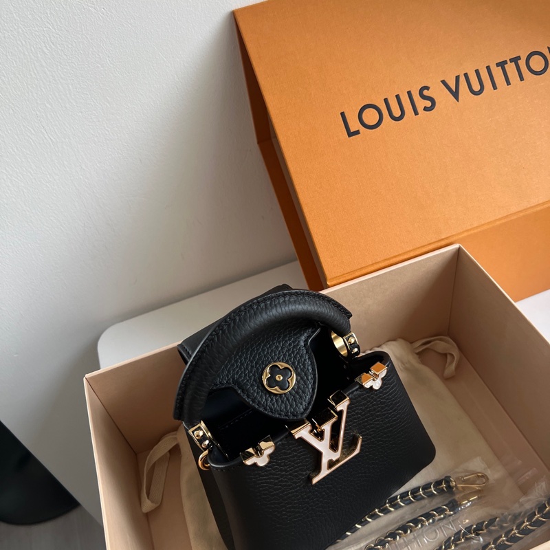 ✨Lv 99閒置新🆕 黑色白貝母 Capucines Nano 2025年晶片款🖤-11