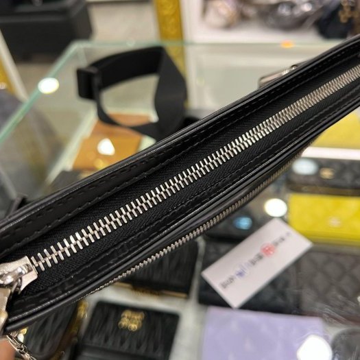 東區正精品㊣LV N58028 黑灰格棋盤格前拉鍊斜背包扁包 RZ6120-5