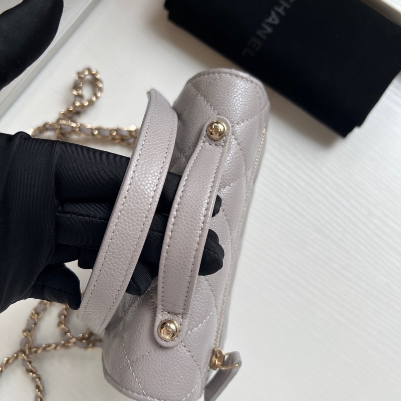 ✨Chanel 灰金 郵差包mini 99新 晶片款🩶-12