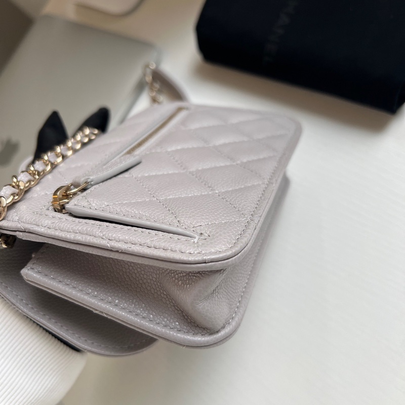 ✨Chanel 灰金 郵差包mini 99新 晶片款🩶-15