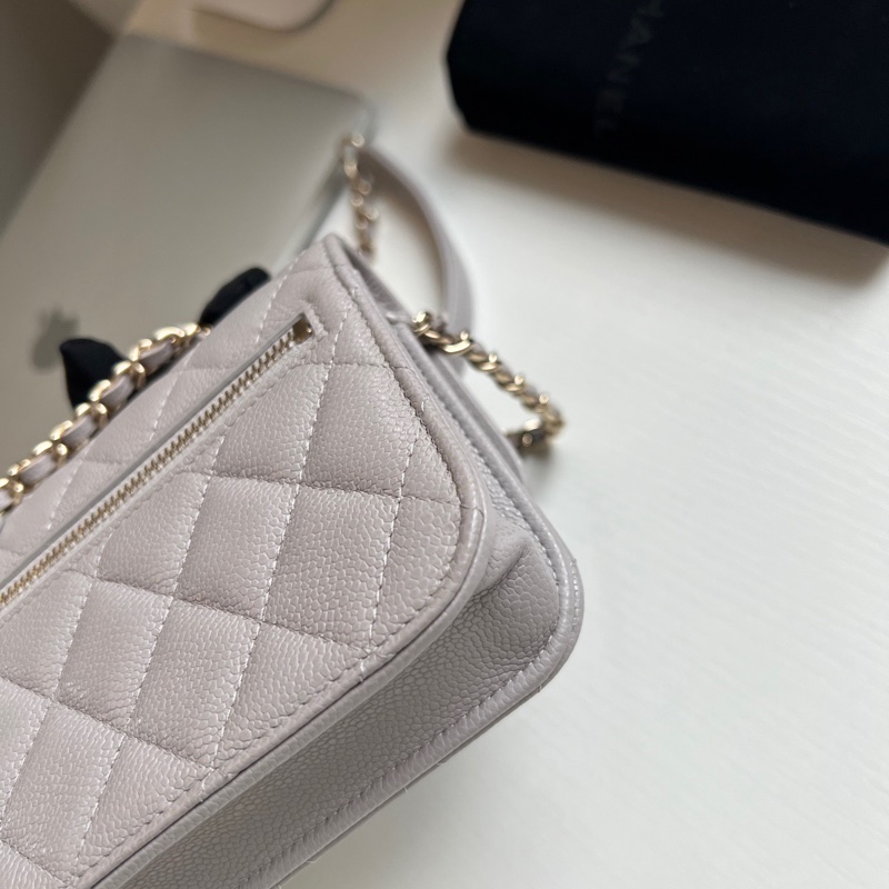 ✨Chanel 灰金 郵差包mini 99新 晶片款🩶-16