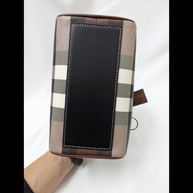 莉亞精品♡Burberry 經典格紋波士頓包 近新閒置-3