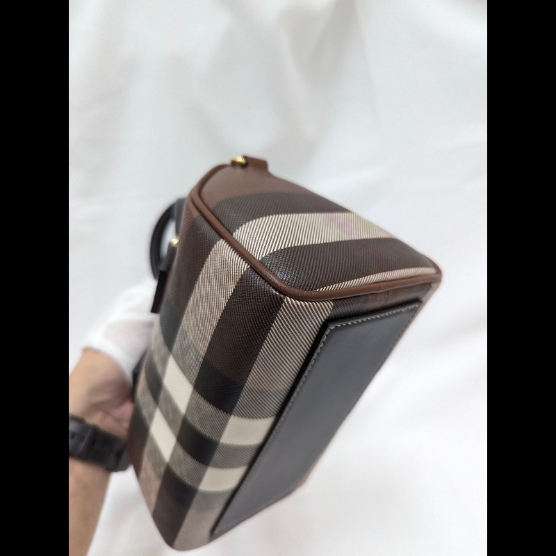 莉亞精品♡Burberry 經典格紋波士頓包 近新閒置-4