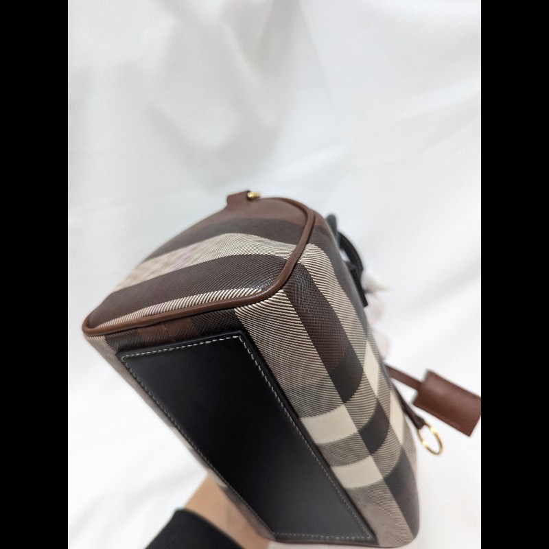 莉亞精品♡Burberry 經典格紋波士頓包 近新閒置-5